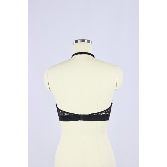 VICTORIA'S SECRET Very Sexy Black Lace Keyhole Halter Bralette Bra, Size M - Picture 12 of 13